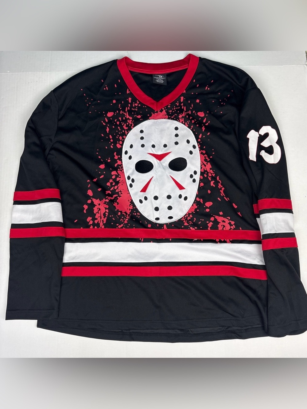 Friday The 13th Adult Men XL Hockey Jersey Shirt Voorhees Mask Halloween Costume